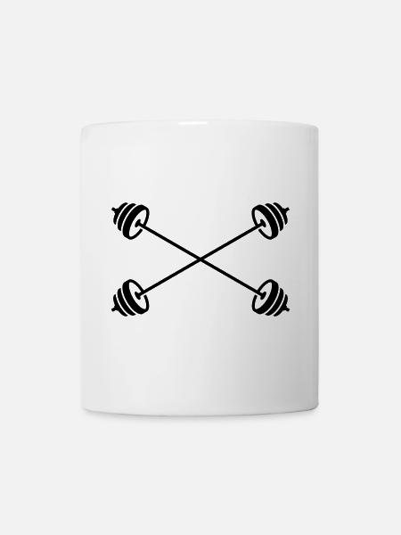 Gekreuzte Langhanteln - Tasse - Weiß