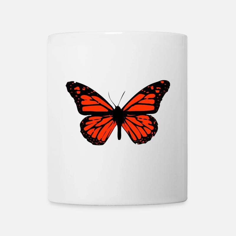 Papillon Art Détaillé à contraste élevé - Mug blanc - blanc