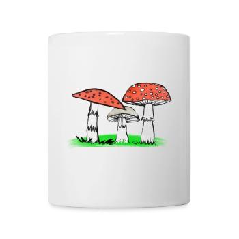 Pilztrio Waldillustration  Pilze - Tasse - Weiß - Vorne