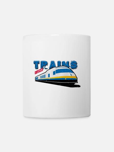 i love trains - Tasse - Weiß