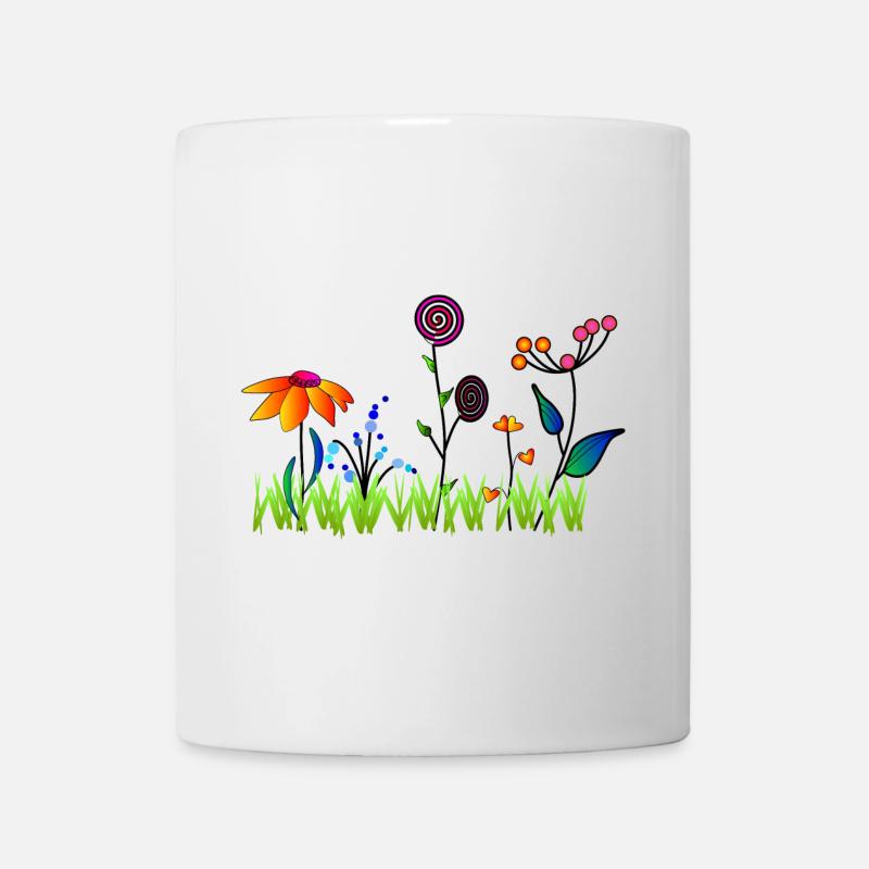 bunte Blumenwiese - Tasse - Weiß