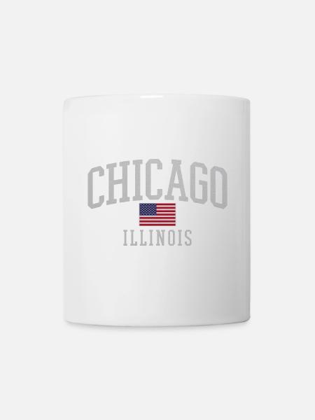 Emblème de l’arc du drapeau de Chicago - Mug blanc - blanc