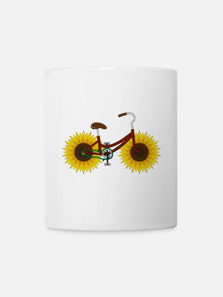 Sonnenblume Lustig Fahrrad - Tasse - Weiß