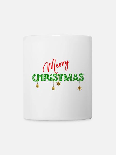 Joyeux Noël : Lettres vertes texturées - Mug blanc - blanc