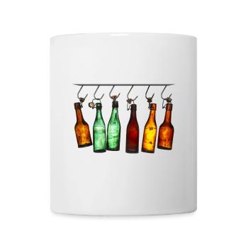 Hängende bunte Flaschen - Tasse - Weiß - Vorne