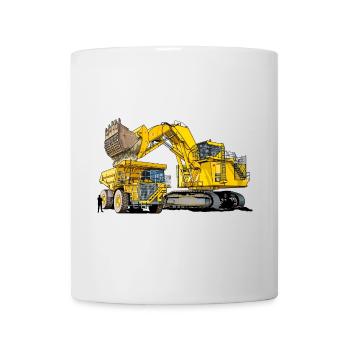 Monster Bagger mit Lastwagen - Tasse - Weiß - Vorne