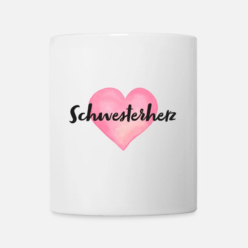 Schwesterherz Schwester Herz - Tasse - Weiß
