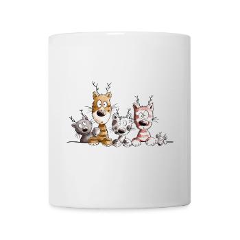 Chats rennes I Chat de Noël I Joyeux X-Mas - Mug blanc - blanc - Devant