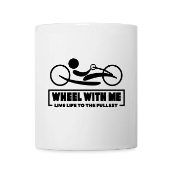 Roule avec moi avec mon handbike en fauteuil roulant * - Mug blanc - blanc - Devant