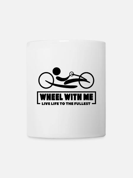 Roll mit mir mit meinem Rollstuhl-Handbike * - Tasse - Weiß
