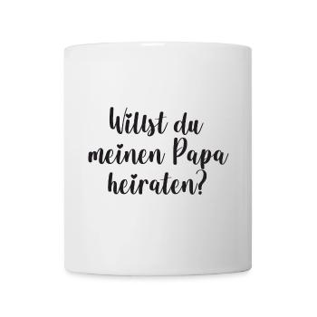 Papa Heiratsantrag Antrag heiraten Kind Baby - Tasse - Weiß - Vorne