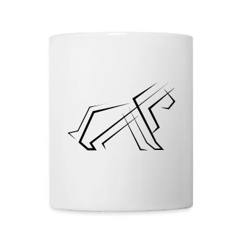Lion Art Abstrait Minimalisme Motif Symbole - Mug blanc - blanc - Devant