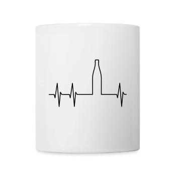 Elektrokardiogramm mit einer Bierflasche - Tasse - Weiß - Vorne