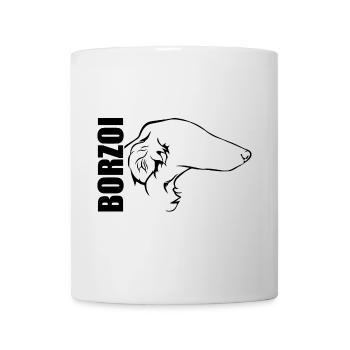 BORZOI Profil Hunde Hund Wilsigns - Tasse - Weiß - Vorne