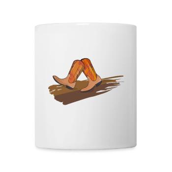 Square Dance - Cowboystiefel auf dem Parkett - Tasse - Weiß - Vorne