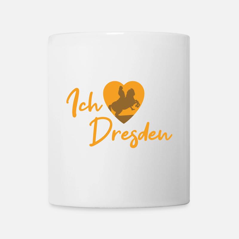 Ich liebe Dresden - Schriftzug - Tasse - Weiß