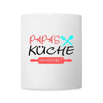 Papas Küche 24h - Tasse - Weiß - Vorne