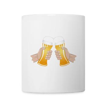 two filled beer glasses To toast Cheers - Mug - white - Front