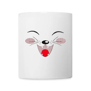 lachendes katzengesicht, lustige Tees - Tasse - Weiß - Vorne