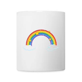 Bright Cartoon Rainbow with Clouds - Mug - white - Front