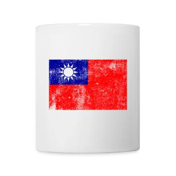 Taiwan Flagge Fahne Grunge Retro Vintage - Tasse - Weiß - Vorne