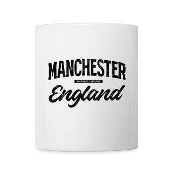 Lettrage vintage Manchester Angleterre - Mug blanc - blanc - Devant