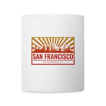 Skyline du coucher de soleil de San Francisco - Mug blanc - blanc - Devant