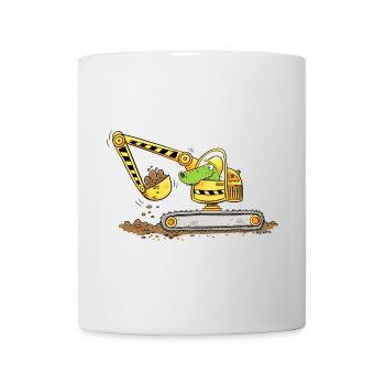 Pelle avec crocodile Chantier de construction Conducteur d’excavatrice garçons - Mug blanc - blanc - Devant