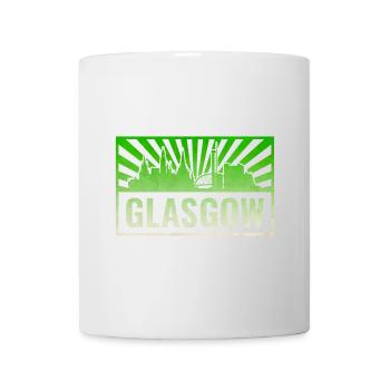 Glasgow Skyline Grunge Grün - Tasse - Weiß - Vorne
