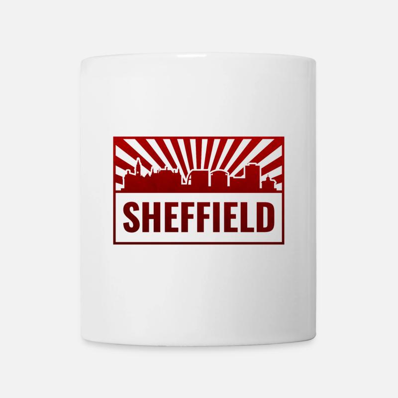 Sheffield Skyline Red Neon - Mug - white