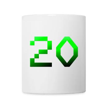 jubiläumsfeier, 20 Pixelig - Tasse - Weiß - Vorne