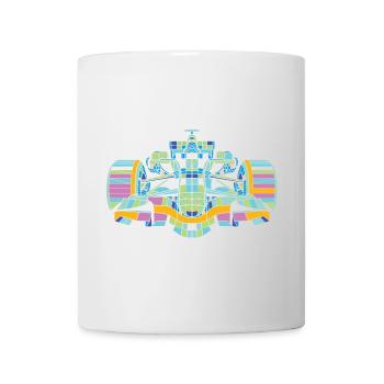 Rennauto Bunt - Tasse - Weiß - Vorne