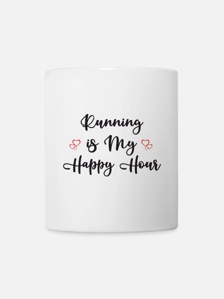 Laufen ist meine Happy Hour - Tasse - Weiß