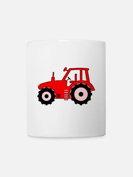 Traktor rot - Tasse - Weiß