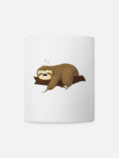 Official sleeping shirt with a sloth on a branch - Mug - white