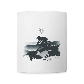 DH rider with gravity wolf olive - Tasse - Weiß - Vorne