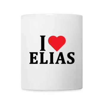 t-shirt J’adore Elias idée cadeau t-shirt - Mug blanc - blanc - Devant