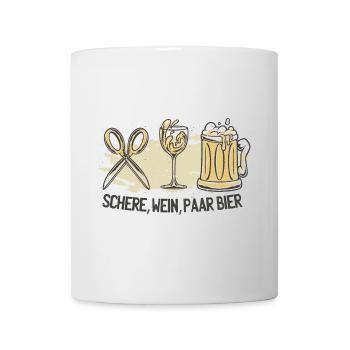 Schere Wein Paar Bier Icon - Tasse - Weiß - Vorne