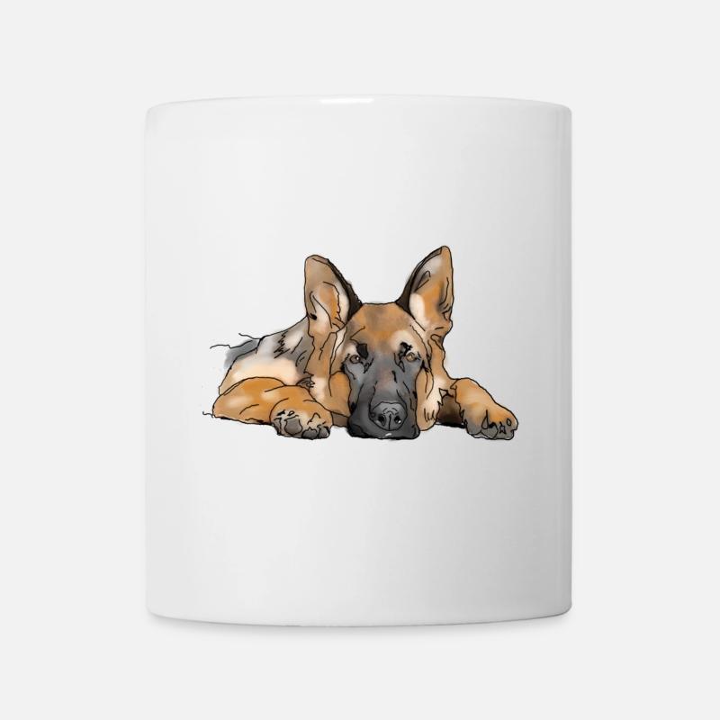 Schäferhund - Tasse - Weiß
