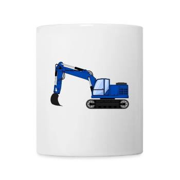 Pelle hydraulique véhicule bleu - Mug blanc - blanc - Devant