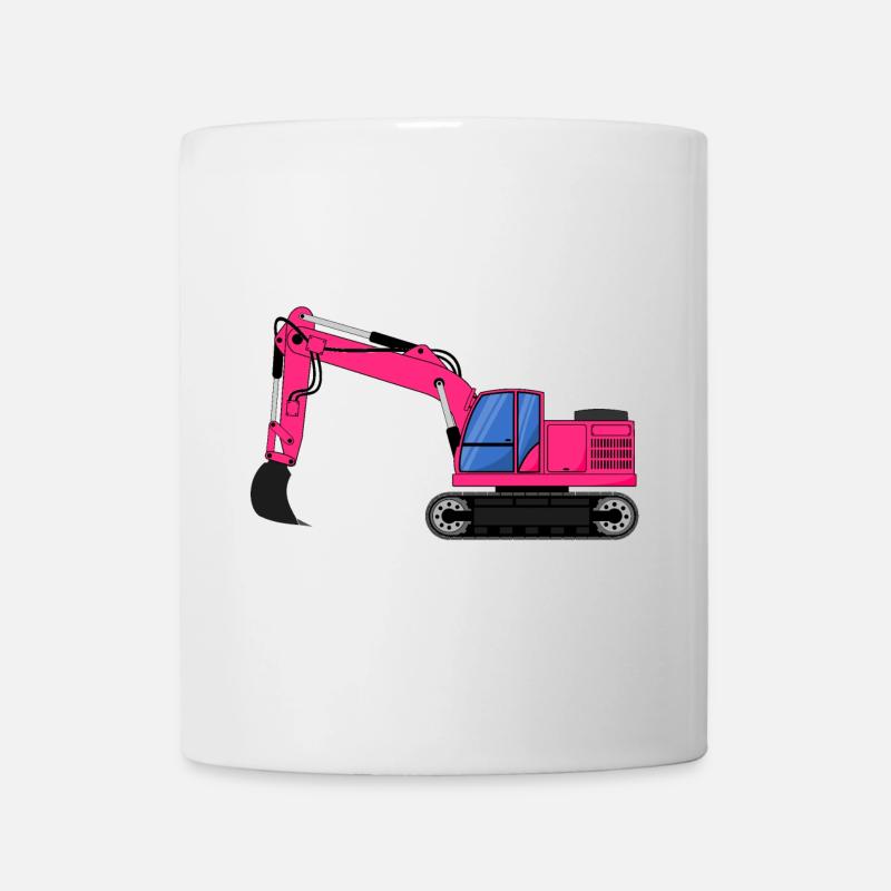 Bagger Baggerfahrzeug pink - Tasse - Weiß