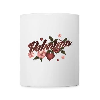 typographie magique de la Saint-Valentin avec des roses - Mug blanc - blanc - Devant
