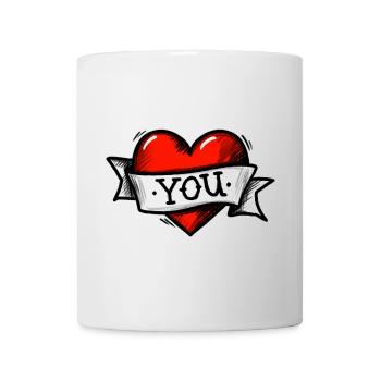 Herz - band - You (I love You) - Tasse - Weiß - Vorne