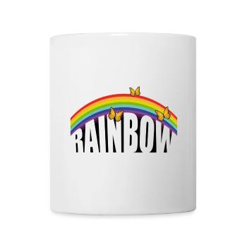 RAINBOW lettering with butterflies - Mug - white - Front
