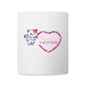 Mon chat est mon Valentin - Mug blanc - blanc - Devant