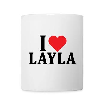 T-Shirt Ich liebe Layla T-Shirt Geschenkidee - Tasse - Weiß - Vorne
