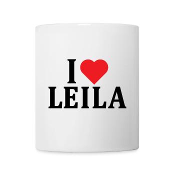 t-shirt prénom J’adore Leila t-shirt idée cadeau - Mug blanc - blanc - Devant