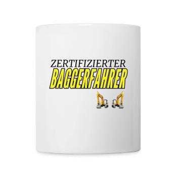 Zertifizierter Baggerfahrer - Tasse - Weiß - Vorne