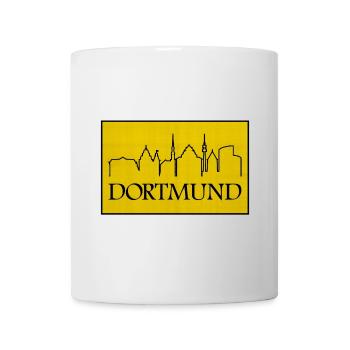 Design jaune de la Skyline de Dortmund - Mug blanc - blanc - Devant
