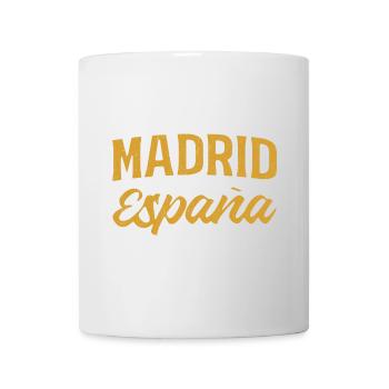 Madrid Spanien Gold Schrift - Tasse - Weiß - Vorne